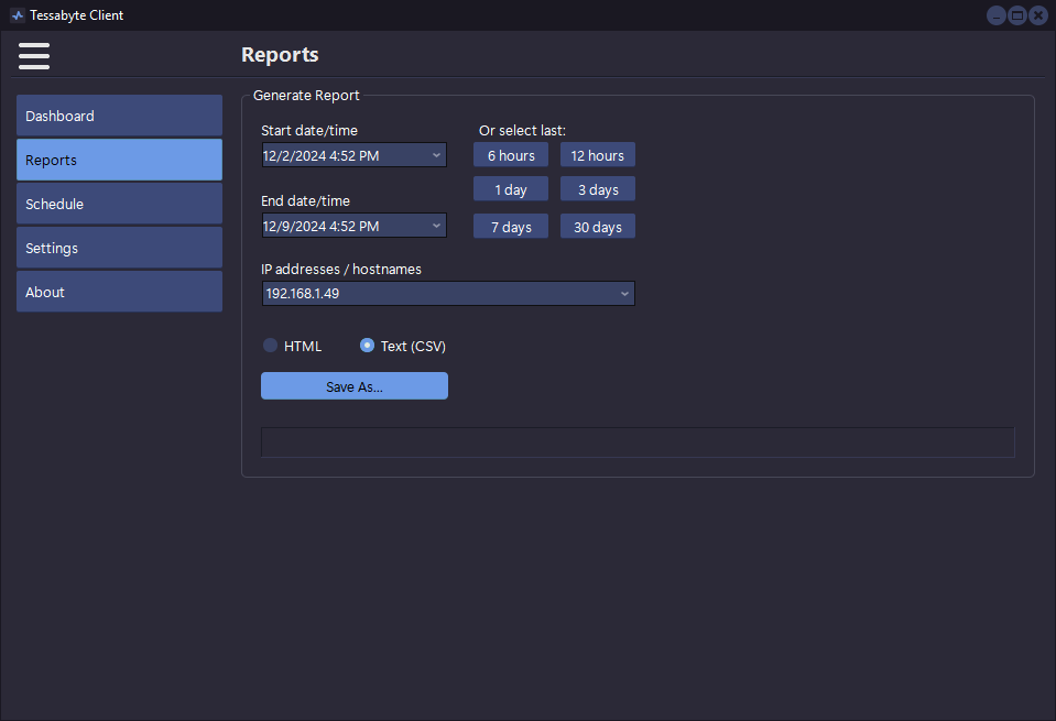 Throughput test reports