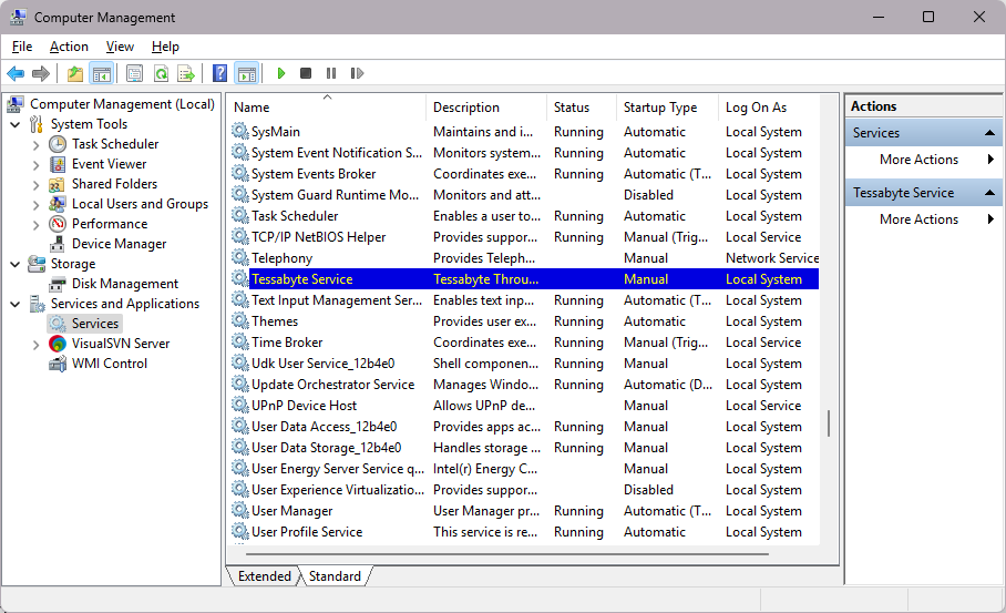 Tessabyte system service